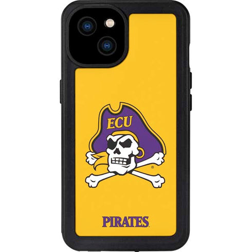 East Carolina University ECU Pirates Logo Yellow iPhone 15 Plus Waterproof Case